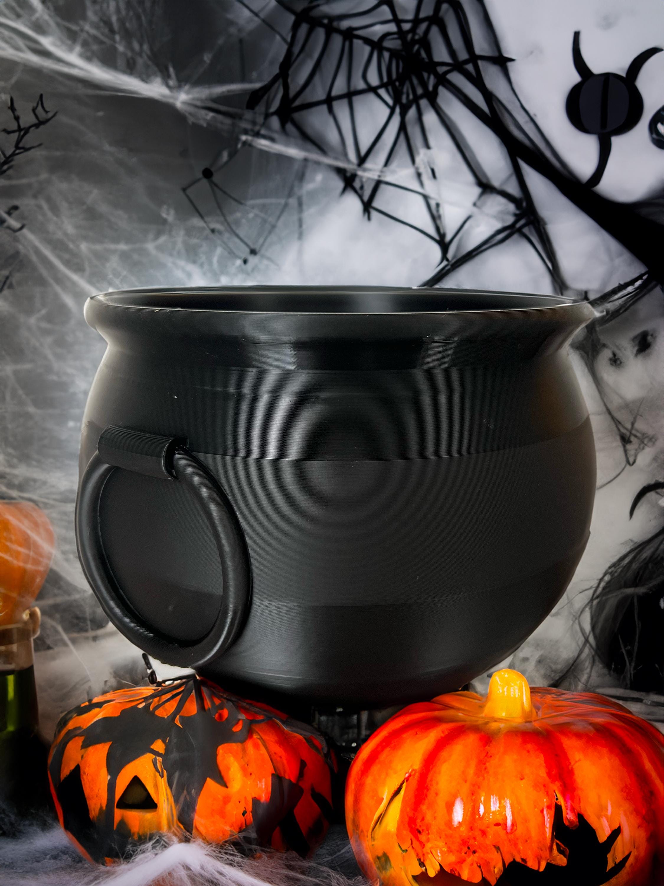 Halloween Floating Cauldron Decor With Fog & Light - Magic Potion Bottle Indoor Decoration