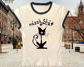 Y2k / Mazzy-Star Kitty / Baby T-Shirt / T-Shirt / Crop / Top / Harajuku