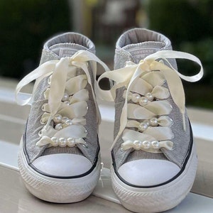 Pearl Kit for Your Chucks Canvas Shoes and Pearls Wedding Shoe Laces for Bride Pearl Shoelaces Pearls for Your Converse Etsy