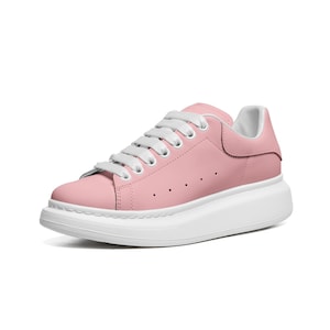 Muted Pink Lace-Up Platform Sneakers - Soft Pink Chunky Sole Shoes - Cute Minimalist Statement Footwear - Spring Summer Sneakers