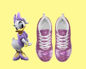 Daisy Duck Inspired Disney Bounding Custom Printed Classic Walking Shoes with Supportive Insole - Wide Feet Friendly