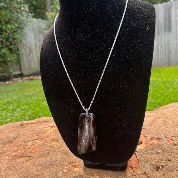 The “Black Galaxy” necklace, worry stone, fidget necklace, protective, fordite pendant, anxiety, health, peace, fordite necklace.