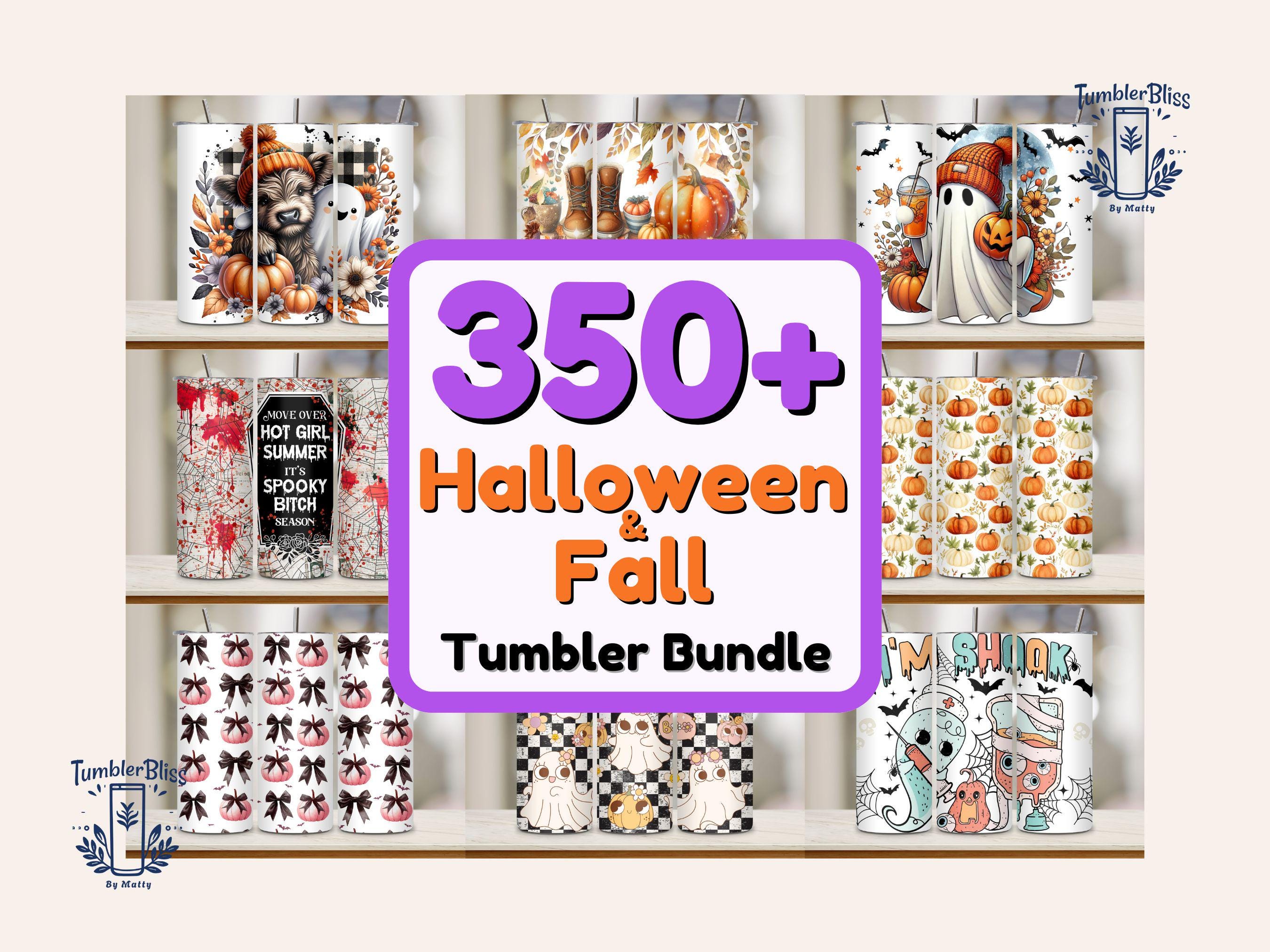 Halloween & Fall Tumbler Wrap Bundle: 20oz Skinny Sublimation Designs (Digital Download PNGs)