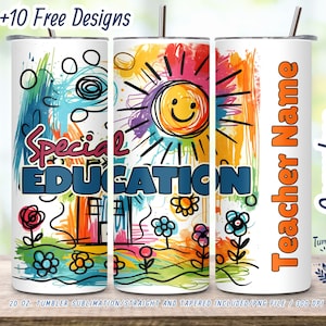 Personalized Special Education Teacher Tumbler Wrap (Digital PNG File)