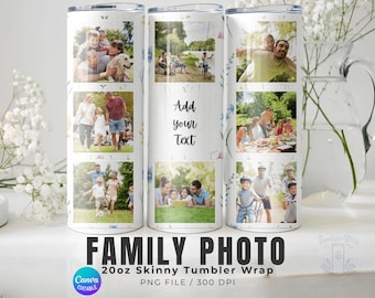 Photo Collage Tumbler Template: Personalized 20oz Skinny Tumbler (PNG)