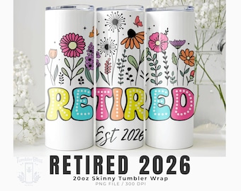 Retired 2026 Tumbler Wrap, Colorful Floral Design (Digital Download)