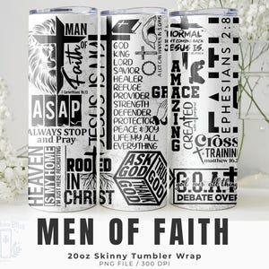 Christian Faith Tumbler Wrap: Bible Verse Sublimation Design (Digital Download PNG) image 1