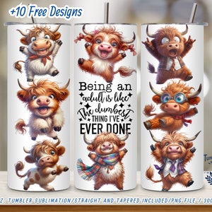 Divertente tumbler con mucca delle Highlands: umorismo da adulti (download digitale)