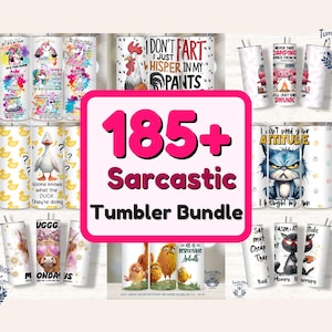 Sarcastic Quotes Tumbler Wrap Bundle: 20oz Skinny Tumbler PNG (Digital Download