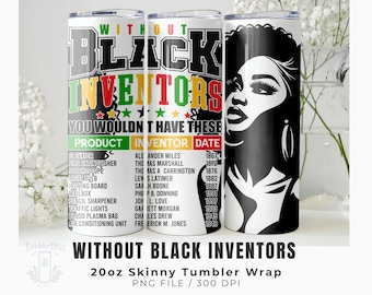 Black Inventors Tumbler Wrap: Juneteenth Gift, Afrocentric Design (Digital Download)