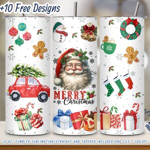 Weihnachtscollage 20 Unzen Skinny Tumbler Wrap | Nikolaus, Lebkuchen, Geschenke & mehr | Urlaub Sublimation PNG | Digitaler Download