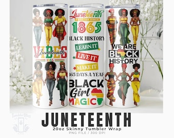 Juneteenth Tumbler Wrap PNG: Black History Art (Digital Download)