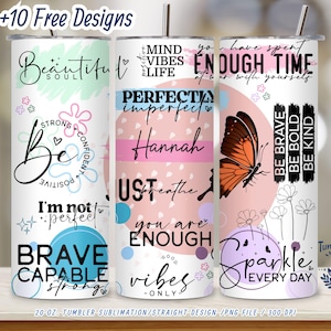 Personalized Affirmation Tumbler Wrap: Self-Love PNG (Digital Download)