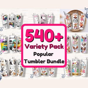 Tumbler Wrap Bundle: 540+ PNG Designs for 20oz Skinny Tumblers (Digital Download)