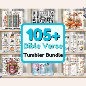 Bible Verse Tumbler Wrap Bundle: Christian Sublimation Design (PNG Digital Download)