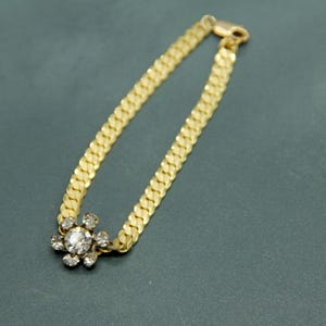 Vintage Rhinestone & Chain Bracelet