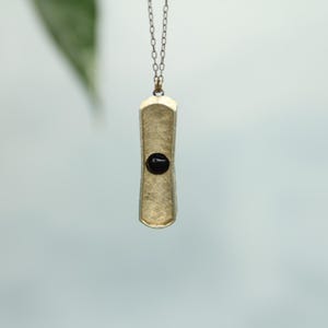 Ruth - Vintage Gold Tone and Black Cabochon Brooch Necklace