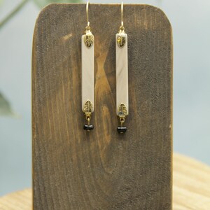 Vintage Marble Bar Drop Earrings
