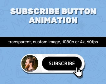 YouTube / YouTube Shorts subscribe button animation overlay lower third social media | Transparent, custom image, 1080p or 4k, 60fps.