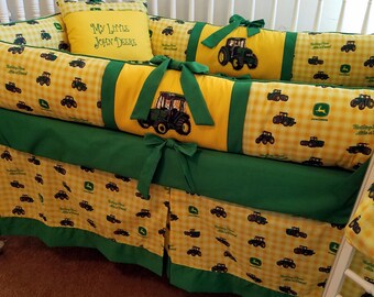 Pink Tractor John Deere Trucks Cars Panel Crib 34x43in Boy Etsy