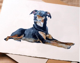 Dessin de chien réaliste à l'aquarelle