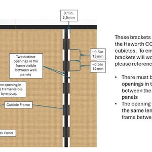 Shelf Brackets for Haworth COMPOSE Cubicle Walls, 6