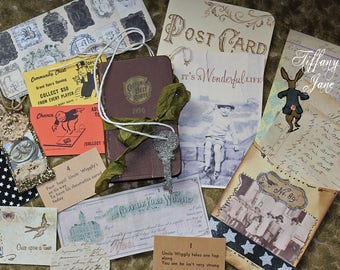 Cotton Belt Route book 1956-Altered Papier Set by TiffanyJane, altered book art, vintage style keepsake, scrapbooking, little works of art