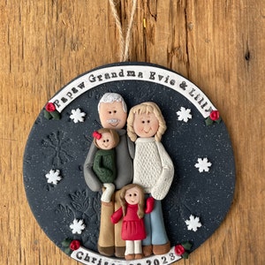 4 Member personalized family Christmas ornament image 9