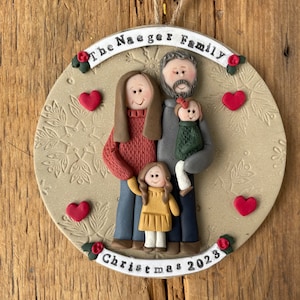 4 Member personalized family Christmas ornament image 7