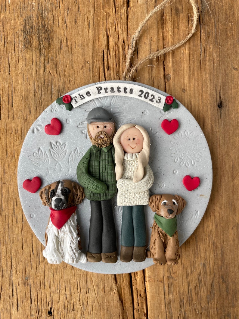 4 Member personalized family Christmas ornament image 8