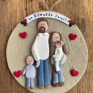 4 Member personalized family Christmas ornament image 10