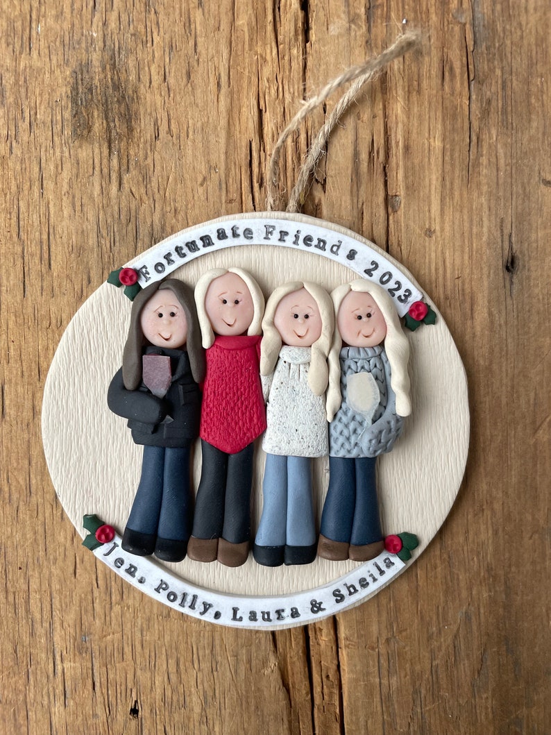 4 Member personalized family Christmas ornament image 6