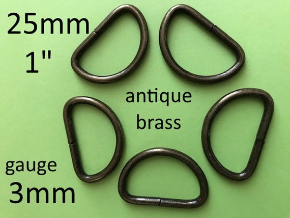 Unwelded D Rings 1 Inch / 25 Mm Available in Nickel and Antique Brass  Finish 5, 15, 30, 80, 230, or 580 Pieces 