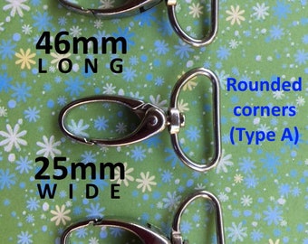 Swivel Spring Hooks - 2 inch long / 1 inch webbing capable - in nickel and antique brass (2, 5, 15, 36, 100, 236, or 600 pieces pieces)