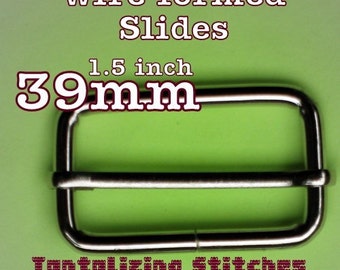 Wire-Formed Slides (1.5 inch / 39 mm) - available in nickel, and antique brass finish (5, 15, 30, 100, 230, or 600 pieces)