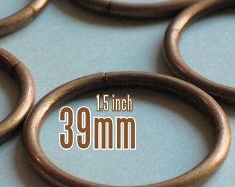 1.5 inch / 39mm O Rings - available in Antique brass or Nickel finish (6, 24, 48, 100, 248 or 600  pieces)