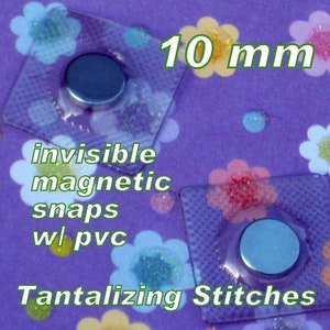 Hidden Sew In Magnetic Snaps with PVC in 10, 14, 18, 20 mm 2, 5, 15, 40, 100, 240, or 600 sets sets 10 mm