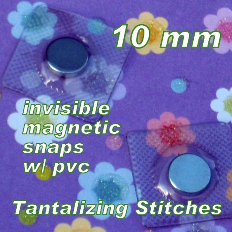 Hidden Sew In Magnetic Snaps with PVC in 10, 14, 18, 20 mm 2, 5, 15, 40, 100, 240, or 600 sets sets 10 mm