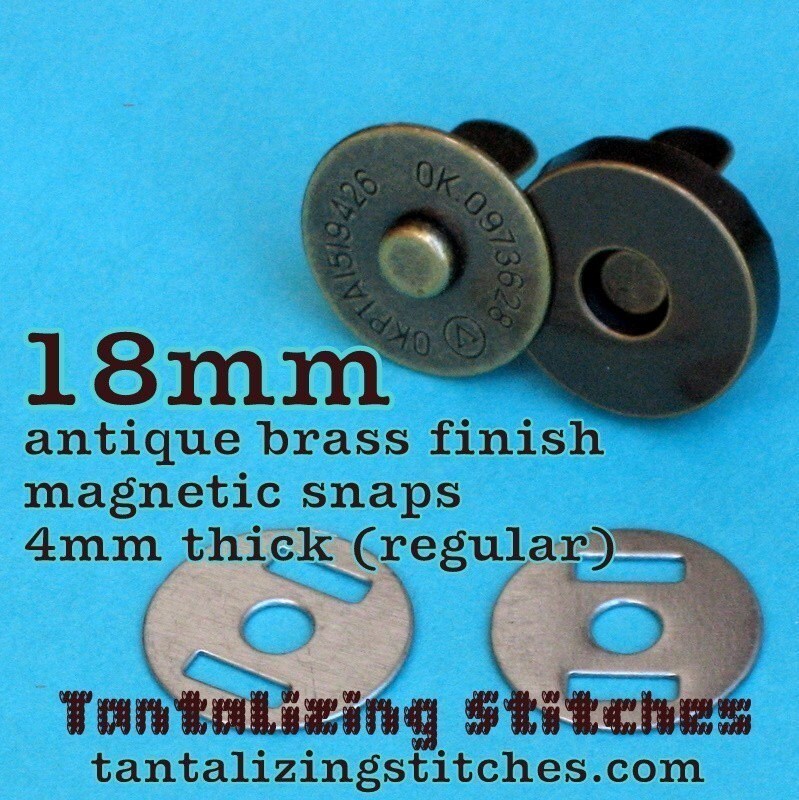 0.7 inch / 18 mm Magnetic Snap Closures 4mm thick (in antique brass, …