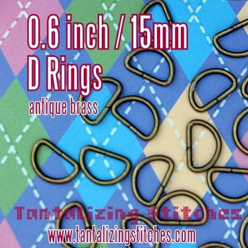 15 Pieces Unwelded D rings Choose Your Finish nickel, gun metal, antique brass 0.6 inch 15 mm