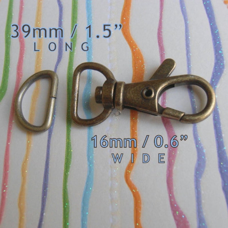 Swivel Clip with Matching D Ring 5 Sets 1.5 Inch Swivel Clips with Matching D Ring available in Nickel and Antique Brass Finish