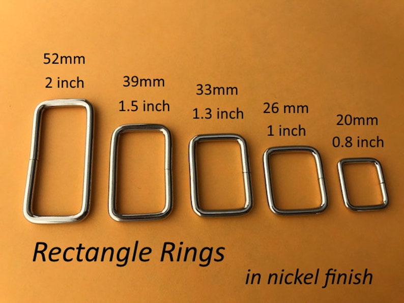 Wire-Formed Rectangle Rings 1 inch / 26 mm available in nickel and antique brass finish 5, 15, 30, 100, 230, or 600 pieces image 3