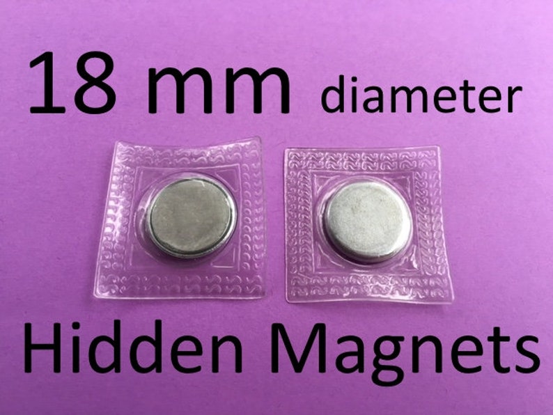 Extra Small Hidden Sew In Magnetic Snaps in 10, 14, 18, 20 MM 2, 5, 15, 40, 100, 240, or 600 sets 18mm