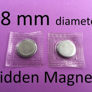 Hidden Sew In Magnetic Snaps with PVC in 10, 14, 18, 20 mm 2, 5, 15, 40, 100, 240, or 600 sets sets 18 mm
