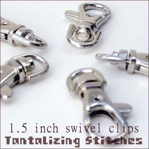 Lobster Swivel Clasps - 1.5 inch /39mm (available in nickel, antique brass, gun metal, antique copper) - 2, 5, 15, 40, 100, 240, 595 pieces