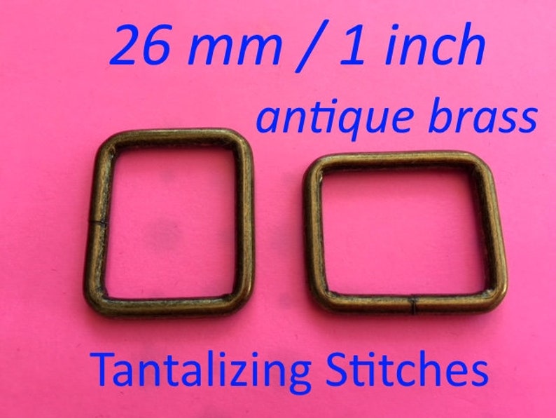 Wire-Formed Rectangle Rings 1 inch / 26 mm available in nickel and antique brass finish 5, 15, 30, 100, 230, or 600 pieces Antique Brass finish