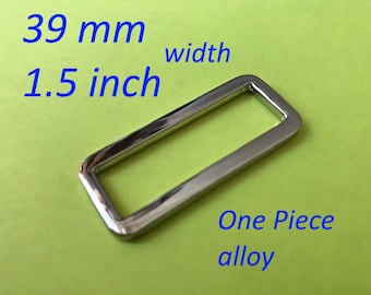 1.5 Inch / 39 mm Metal Alloy One Piece Rectangle Rings - available in nickel finish (5, 15, 30, 100 230 or 600 pieces)