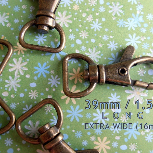 Lobster Swivel Clasps - 1.5 inch x 0.6 inch (available in antique brass and nickel finish) - 100, 240, 595 or 1500 pieces