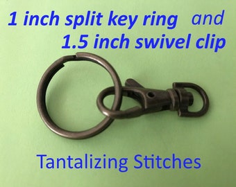 Lanyard Kits - Swivel Clip with Key Ring in antique brass and nickel finish (available in