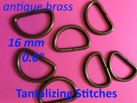 15 Pieces Unwelded D rings Choose Your Finish nickel, gun metal, antique brass 0.6 inch 15 mm